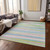 5' X 8' Mint Green Pink And Blue Striped Washable Indoor Outdoor Area Rug