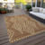 5' X 8' Brown And Beige Geometric Washable Indoor Outdoor Area Rug Transitional Style - Brown, Beige Color