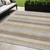 5' X 8' Beige And Ivory Striped Washable Indoor Outdoor Area Rug - Beige, Ivory