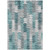3' X 5' Dark Blue Aqua And Gray Geometric Washable Indoor Outdoor Area Rug