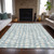 3' X 5' Sky Blue And Ivory Abstract Washable Indoor Outdoor Area Rug