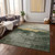 3' X 5' Fern Green Gold And Gray Abstract Washable Indoor Outdoor Area Rug