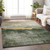 3' X 5' Fern Green Gold And Gray Abstract Washable Indoor Outdoor Area Rug