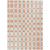 5' X 8' Peach And Beige Geometric Washable Indoor Outdoor Area Rug