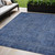 5' X 8' Navy Blue And Blue Southwestern Washable Indoor Outdoor Area Rug