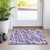 2' X 3' Purple and White Abstract Washable Non Skid Indoor Outdoor Area Rug