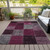 5' X 8' Merlot Burgundy And Gray Patchwork Washable Indoor Outdoor Area Rug