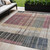 5' X 8' Mauve Blue And Gold Striped Washable Indoor Outdoor Area Rug
