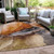 5' X 8' Rust And Gray Abstract Washable Indoor Outdoor Area Rug - Rust, Gray