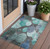 2' X 3' Gray Blue and Purple Abstract Washable Non Skid Indoor Outdoor Area Rug