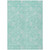 3' X 5' Aqua And Ivory Floral Washable Indoor Outdoor Area Rug