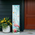 36" Blue And White Solid Wood Tropical Flamingo Aloha Porch Sign