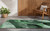 8' Runner Fern Green Abstract Washable Non Skid Indoor Outdoor Runner Rug