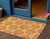 5' X 8' Orange And Blue Geometric Washable Indoor Outdoor Area Rug - Orange, Blue