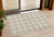 3' X 5' Beige And Gray Plaid Washable Indoor Outdoor Area Rug