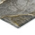 3' X 5' Gray and Gold Abstract Washable Non Skid Indoor Outdoor Area Rug - Gray, Gold