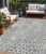 5' X 8' Gray And Ivory Geometric Washable Indoor Outdoor Area Rug Transitional Style - Gray, Ivory Color