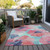 5' X 8' Pink And Sky Blue Floral Washable Indoor Outdoor Area Rug
