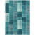5' X 8' Teal Blue Aqua And Turquoise Patchwork Washable Indoor Outdoor Area Rug