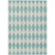 5' X 8' Teal Blue And Ivory Geometric Washable Indoor Outdoor Area Rug