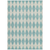 5' X 8' Teal Blue And Ivory Geometric Washable Indoor Outdoor Area Rug