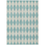 5' X 8' Teal Blue And Ivory Geometric Washable Indoor Outdoor Area Rug