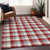 5' X 8' Red Gray And Beige Plaid Washable Indoor Outdoor Area Rug