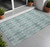 2' X 3' Teal Geometric Washable Non Skid Indoor Outdoor Area Rug - Teal Blue