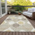 5' X 8' Beige Taupe And Ivory Ogee Washable Indoor Outdoor Area Rug