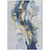 5' X 8' Blue And Gold Abstract Washable Indoor Outdoor Area Rug - Blue, Gold