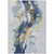 5' X 8' Blue And Gold Abstract Washable Indoor Outdoor Area Rug