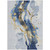 5' X 8' Blue And Gold Abstract Washable Indoor Outdoor Area Rug