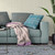 18" X 18" Aqua Blue Blown Seam Paisley Indoor Outdoor Throw Pillow
