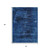 3' X 5' Blue And Charcoal Floral Washable Indoor Outdoor Area Rug