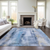 5' X 8' Blue Washable Non Skid Indoor Outdoor Area Rug