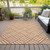 5' X 8' Orange And Ivory Geometric Washable Indoor Outdoor Area Rug