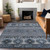 3' X 5' Blue Gray And Charcoal Tribal Washable Indoor Outdoor Area Rug