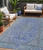 5' X 8' Blue And Gray Medallion Washable Indoor Outdoor Area Rug - Blue, Gray