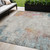 5' X 8' Teal Blue Abstract Washable Indoor Outdoor Area Rug
