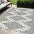 5' X 8' Ivory And Black Geometric Washable Indoor Outdoor Area Rug