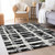 5' X 8' Black Gray And Silver Striped Washable Indoor Outdoor Area Rug