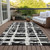 5' X 8' Black Gray And Silver Striped Washable Indoor Outdoor Area Rug