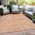 5' X 8' Orange And Ivory Abstract Washable Indoor Outdoor Area Rug Transitional Style - Orange, Ivory Color