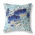 20" x 20" Blue and White Butterfly Blown Seam Floral Indoor Outdoor Throw Pillow