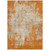 3' X 5' Orange And Ivory Abstract Washable Indoor Outdoor Area Rug Transitional Style - Orange, Ivory Color