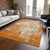 3' X 5' Orange And Ivory Abstract Washable Indoor Outdoor Area Rug Transitional Style - Orange, Ivory Color