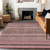 5' X 8' Pink And Taupe Striped Washable Indoor Outdoor Area Rug