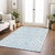 5' X 8' Sky Blue And Ivory Animal Print Washable Indoor Outdoor Area Rug