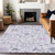 3' X 5' Lavender Mauve And Gray Floral Washable Indoor Outdoor Area Rug