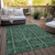 5' X 8' Fern Green And Charcoal Medallion Washable Indoor Outdoor Area Rug